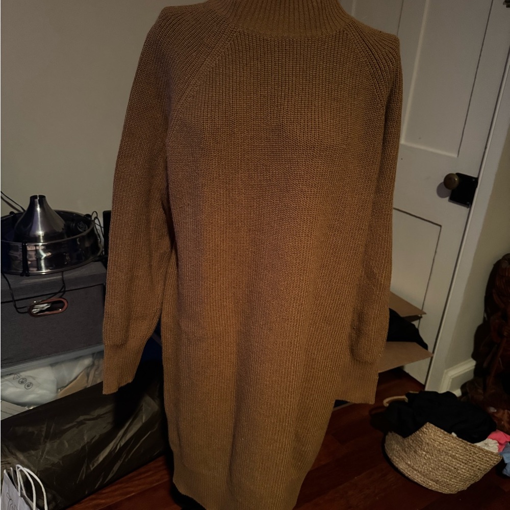 Boden 14 Sweater dress. Carmel color. Small hole in cuff. Worn once. EUC